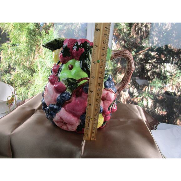 Country Orchard by Block, Handpainted Fruit Pitcher, Vintage by Gear - Picture 6 of 6